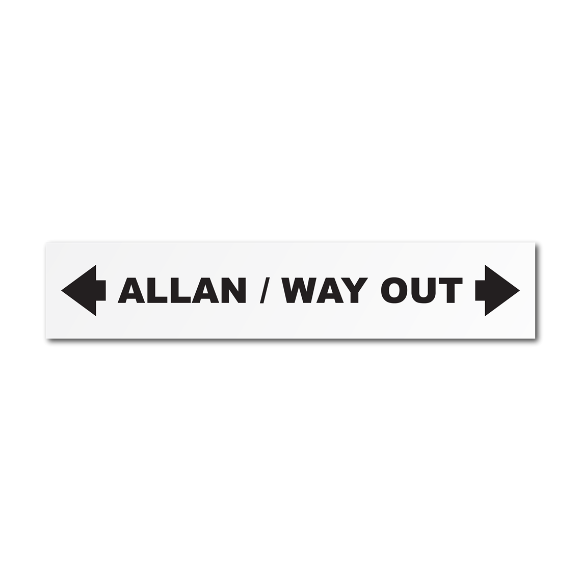 Show details for Allan | Way Out Sign (left & right)