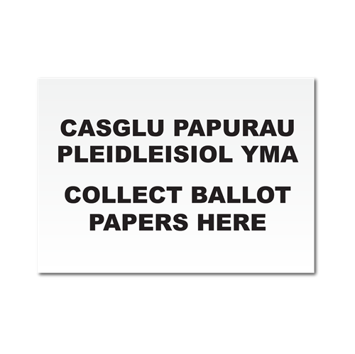 Picture of Casglu Papurau PleidleisiolI Yma | Collect Ballot Papers Here Sign